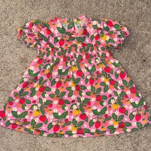 Baby Boden Shirred Jersey Dress Strawberry Patch